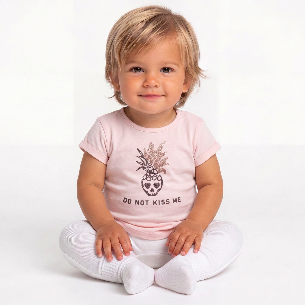 IKKS - Beige short-sleeved printed T-shirt - 6 months