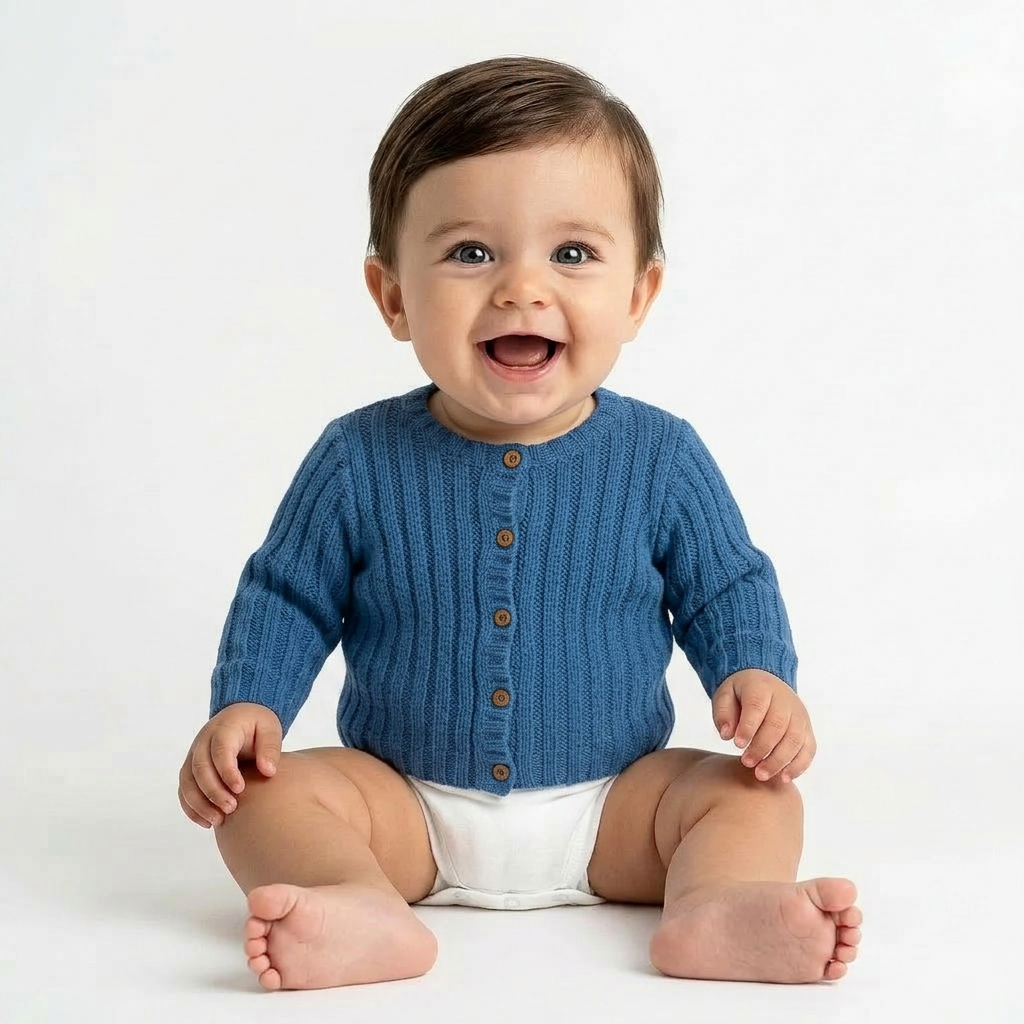 BONTON - CARDIGAN - BLEU - 6 MOIS
