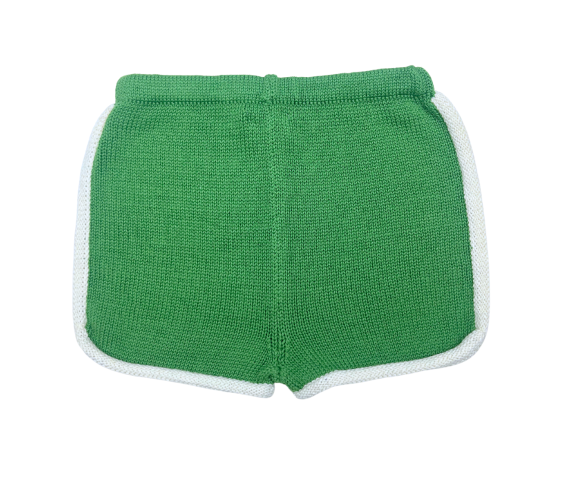 OEUF NYC - Short Maille Bicolore | Vert & Blanc - 18 mois