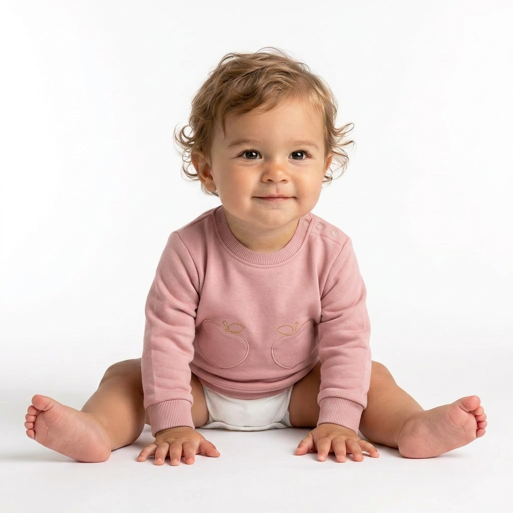 EMILE ET IDA - Sweat rose détails poches - 6 mois