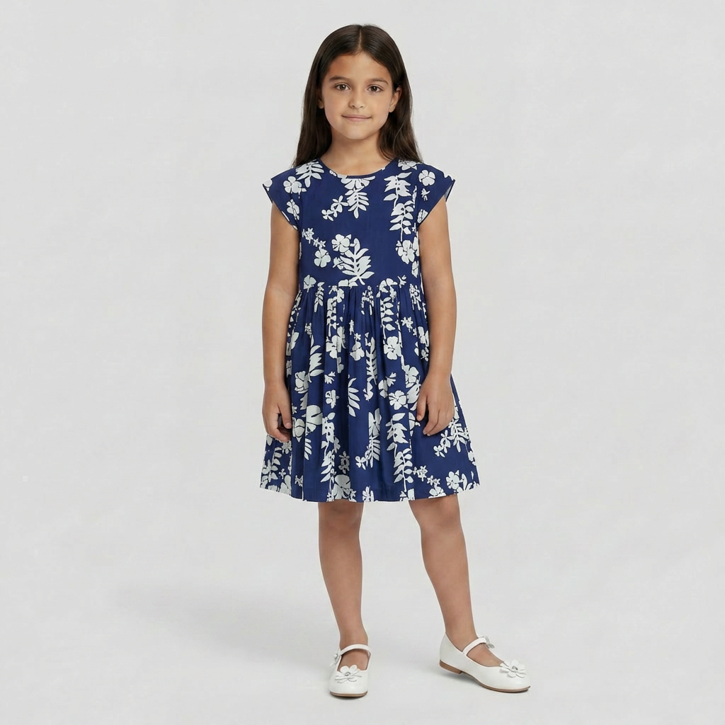 PETIT BATEAU - ROBE - BLEU - 8 ANS