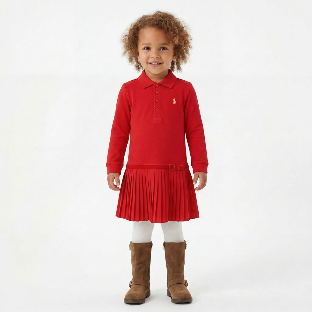 RALPH LAUREN - ROBE - ROUGE - 3 ANS