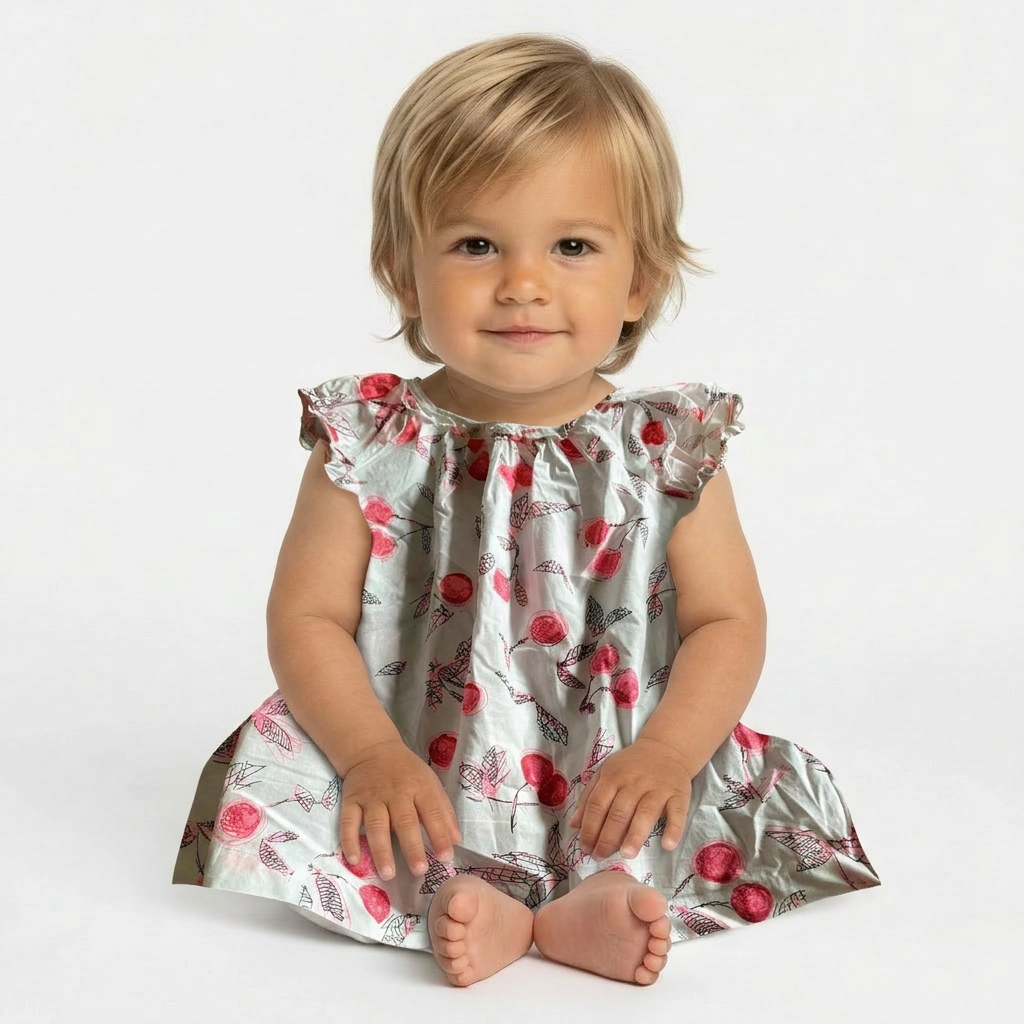 BONPOINT - ROBE - BLANC, ROSE - 12 MOIS