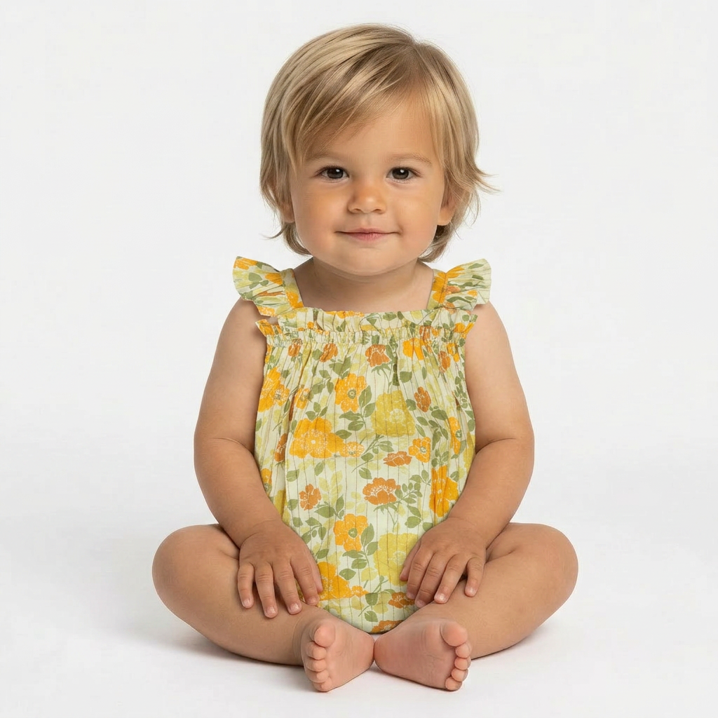 LOUIS LOUISE - BARBOTEUSE - ORANGE, VERT - 3 MOIS