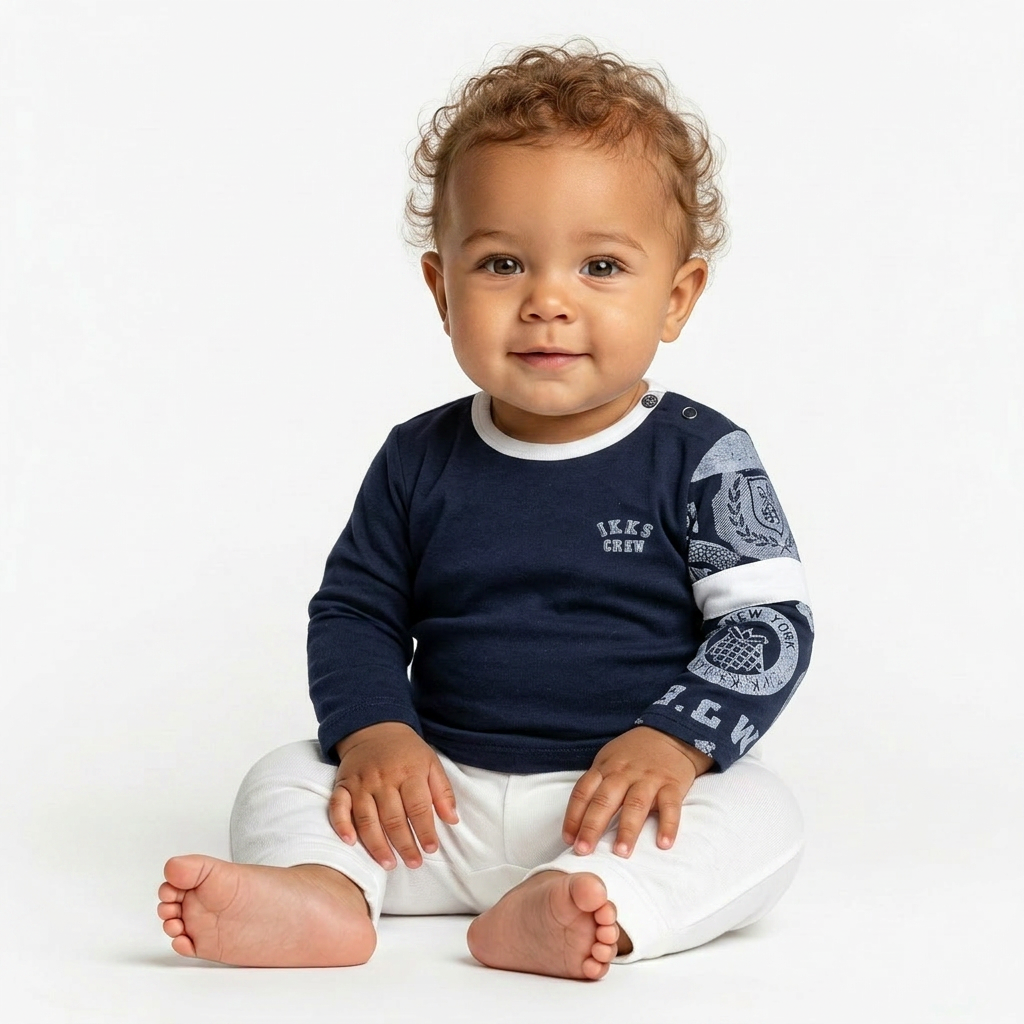 IKKS - T-SHIRT - BLEU - 6 MOIS