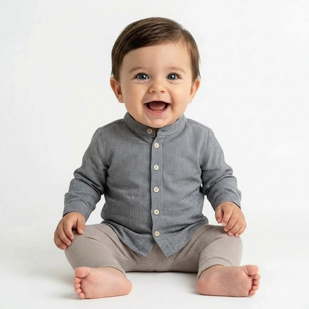 BONPOINT - CHEMISE - GRIS - 6 MOIS