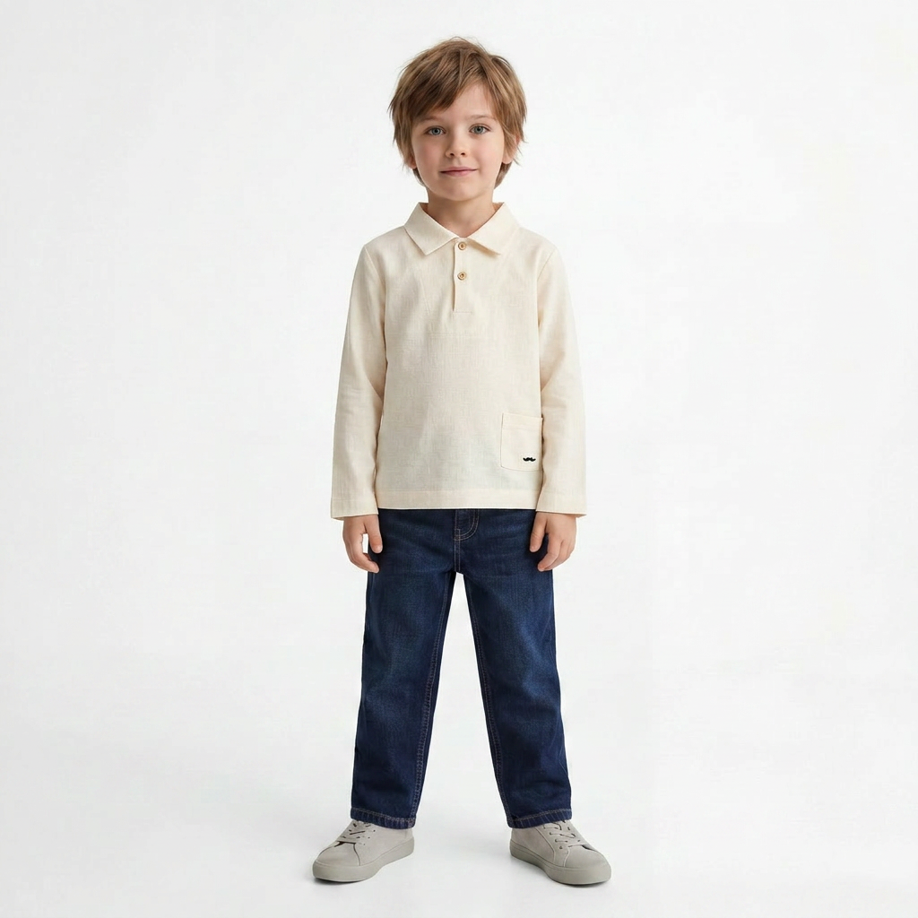 EMILE & IDA - CHEMISE - BEIGE - 4 ANS