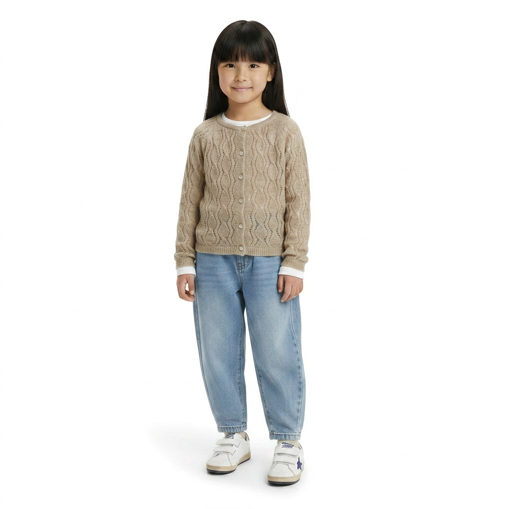 BONTON - CARDIGAN - BEIGE - 6 ANS