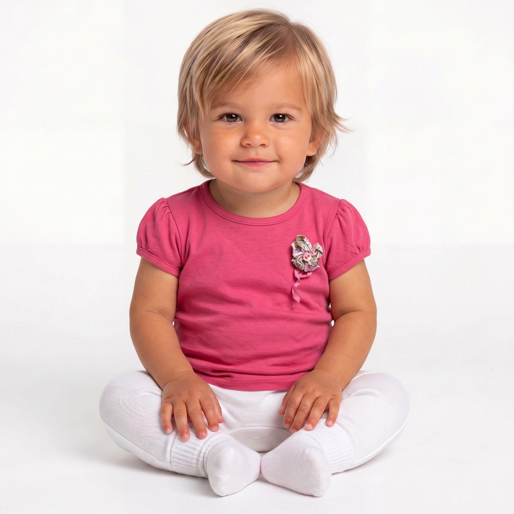 JACADI - Pink t-shirt with multicolored flowers - 18 months