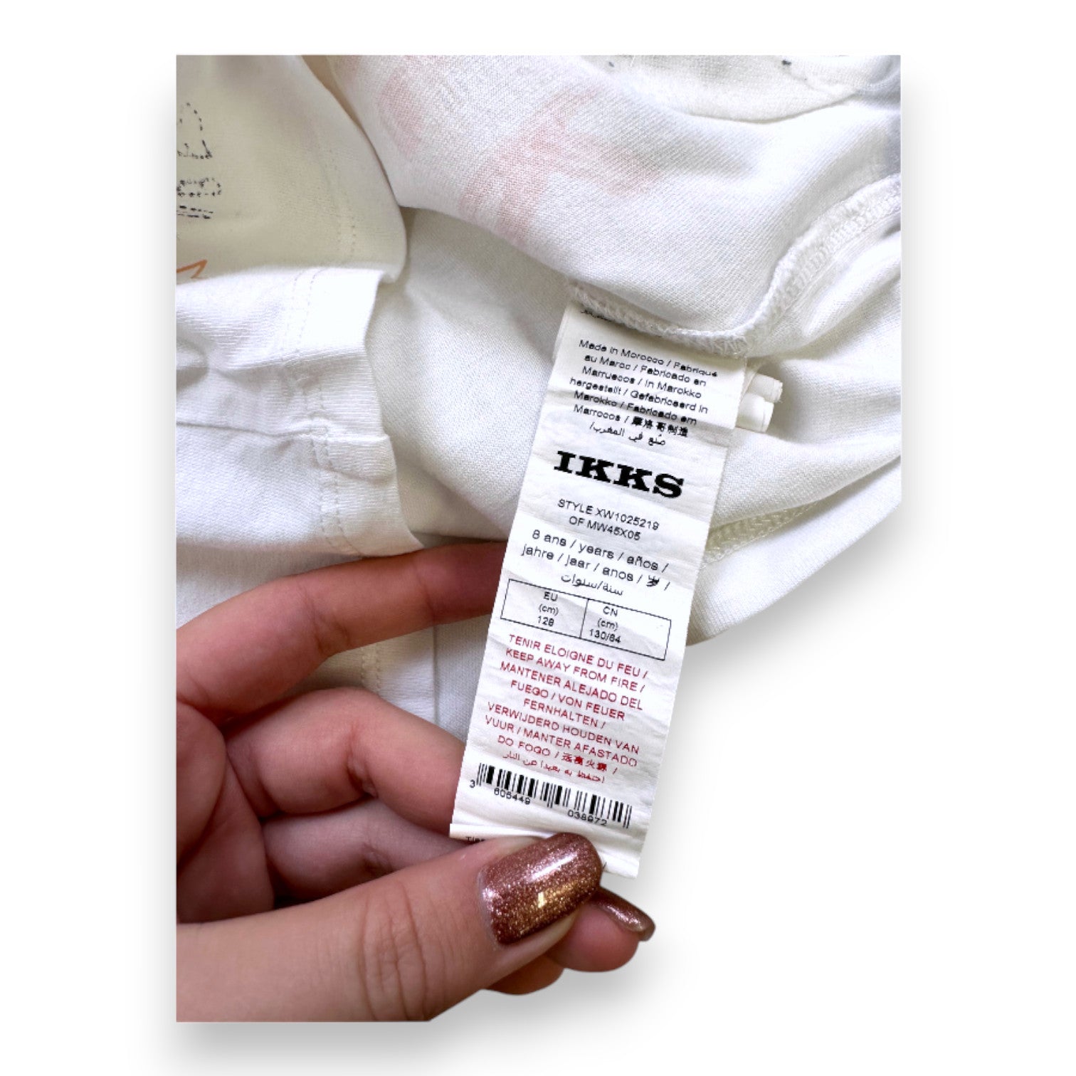 IKKS - WHITE T-SHIRT - 8 YEARS