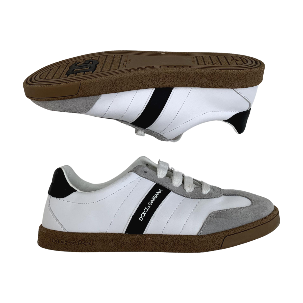 DOLCE & GABBANA - BASKETS - BLANC, GRIS -  35