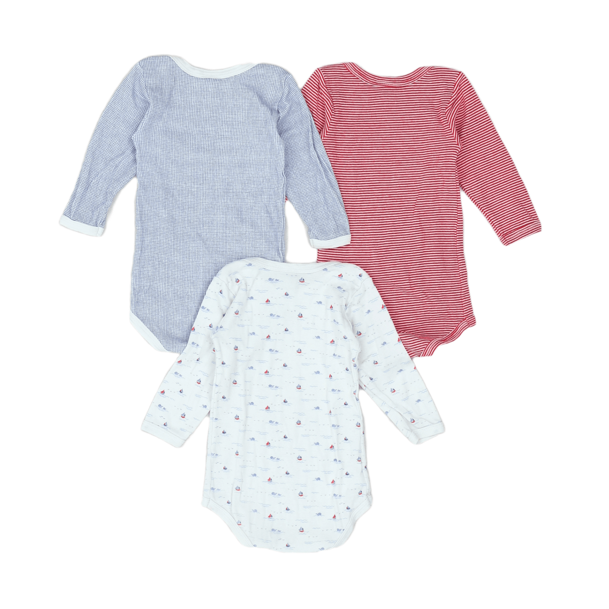 KLEINES BOOT - SET - WEISS, ROT - 6 MONATE