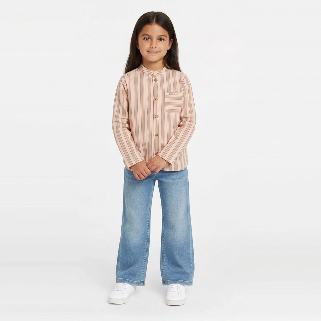 BONTON - CHEMISE - BEIGE - 6 ANS