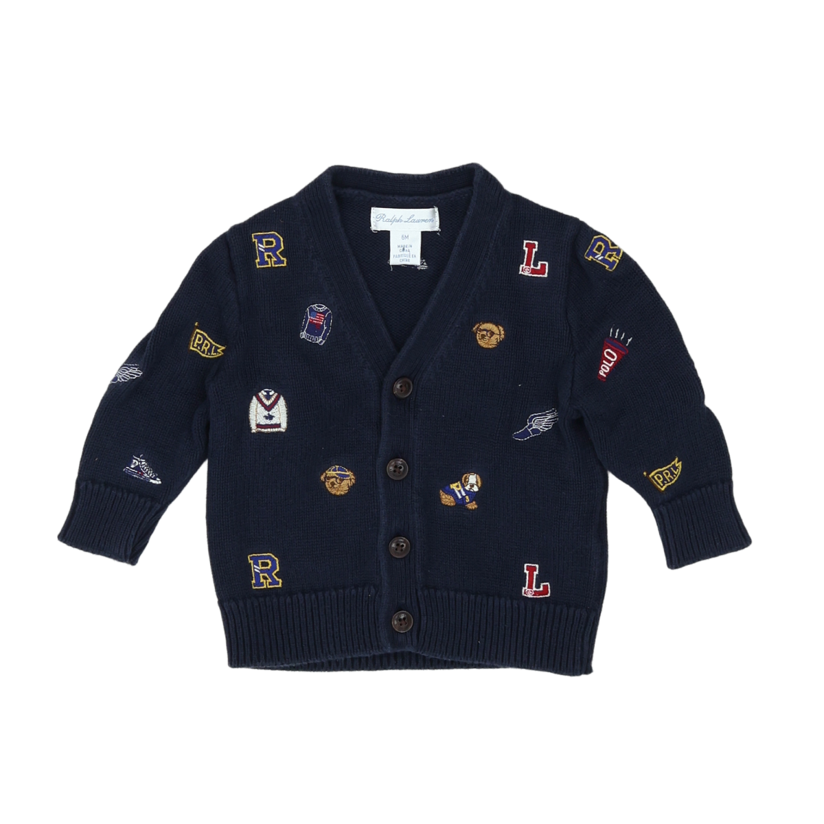 RALPH LAUREN - CARDIGAN - BLEU - 6 MOIS