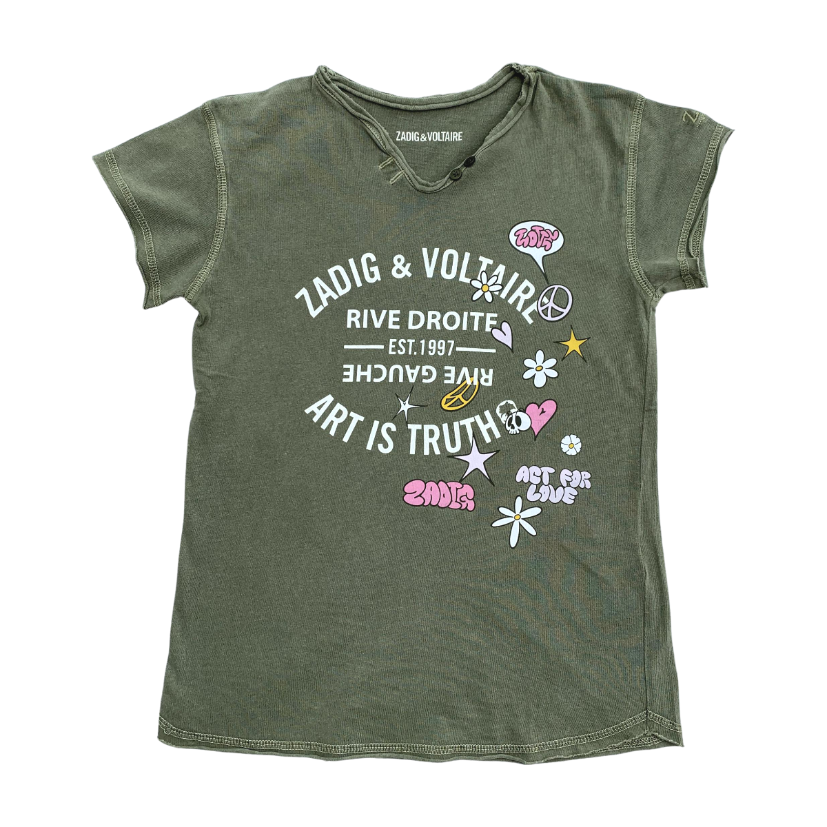 ZADIG & VOLTAIRE - T-SHIRT - VERT - 8 ANS