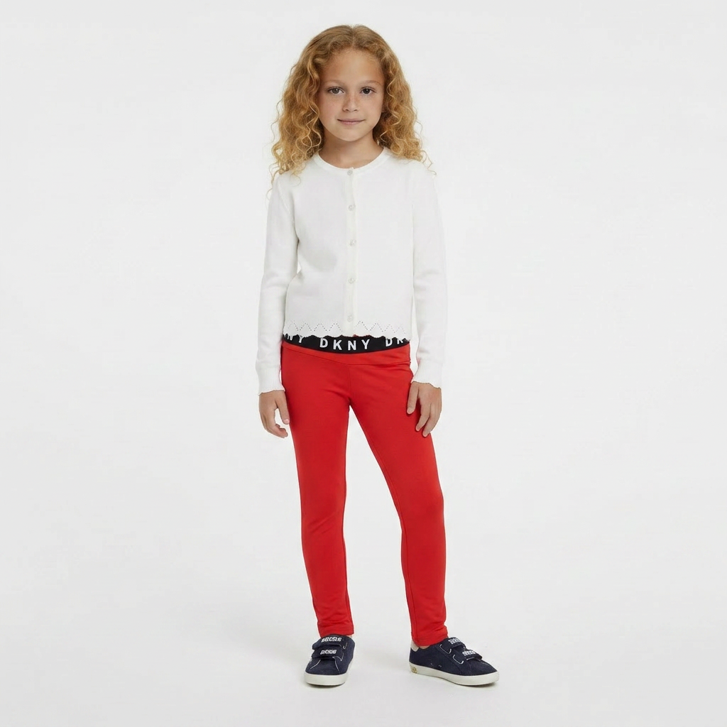 DKNY - LEGGING - ROUGE - 6 ANS