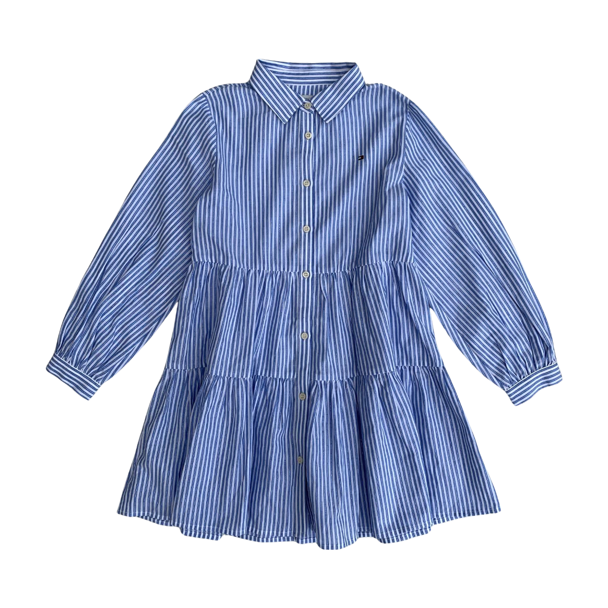 TOMMY HILFIGER - ROBE - BLEU, BLANC - 8 ANS