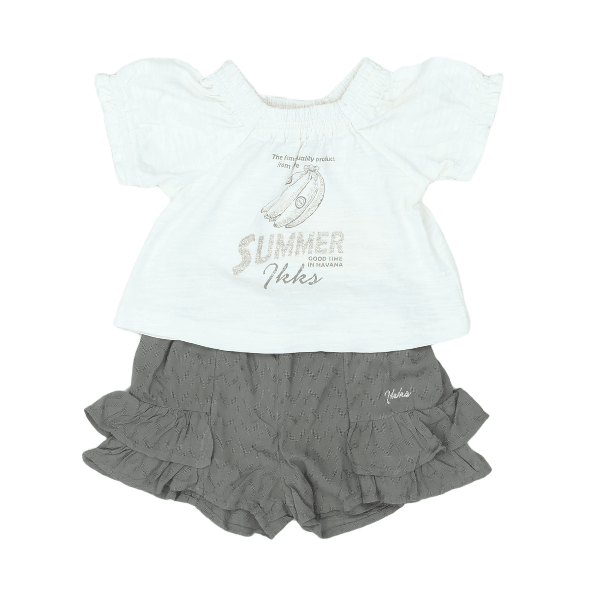 IKKS - SET - WEISS, GRÜN - 12 MONATE