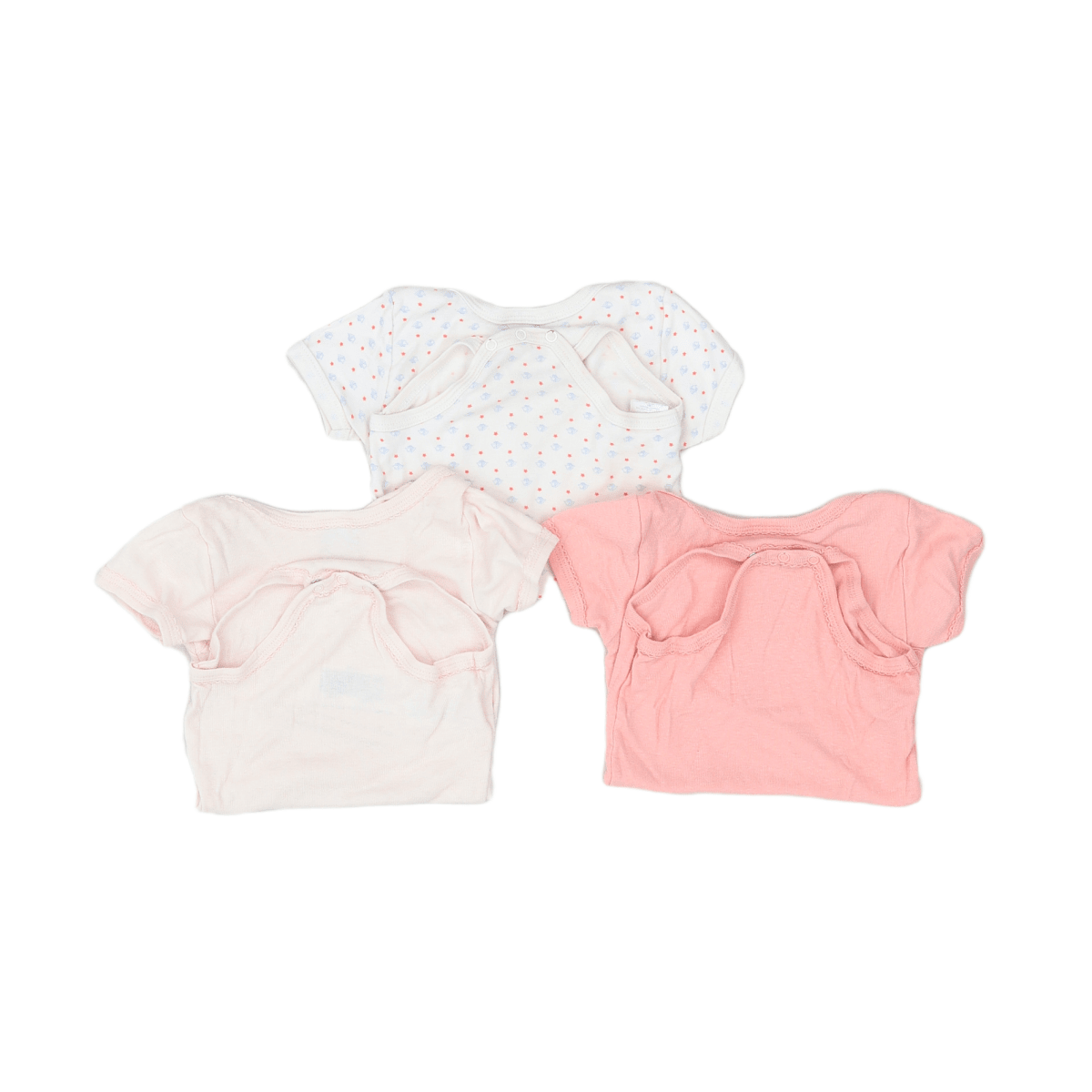 PETIT BATEAU - ENSEMBLE BODY - ROSE, BLANC - 18 MOIS