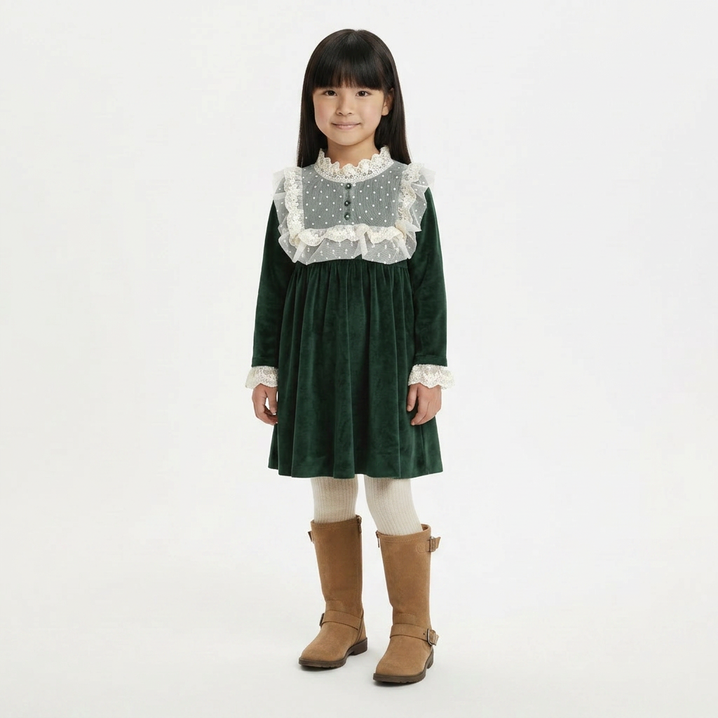 ALLEGRA - ROBE - VERT - 6 ANS