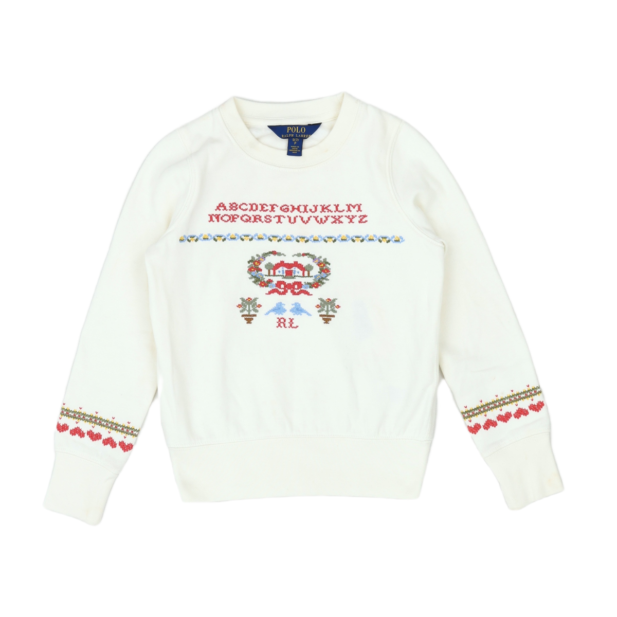 RALPH LAUREN - SWEAT - BLANC - 7 ANS