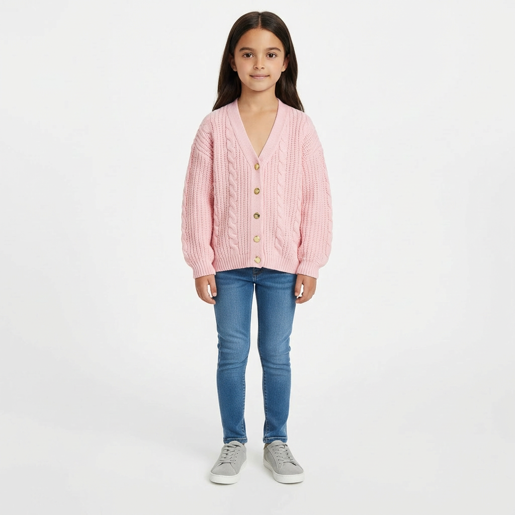 CACHAREL - CARDIGAN - ROSE - 4 ANS