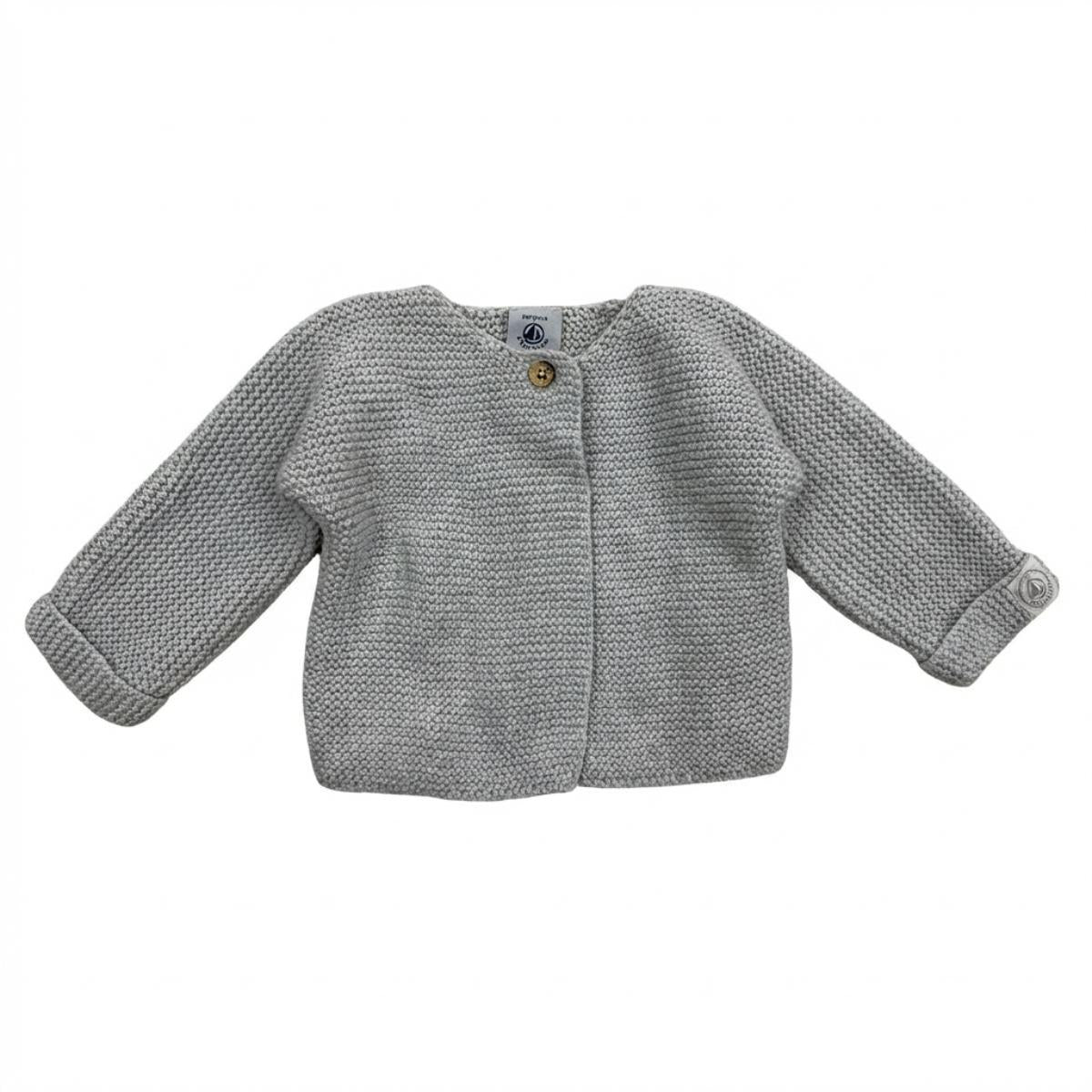 PETIT BATEAU - CARDIGAN - GRIS - 3 MOIS