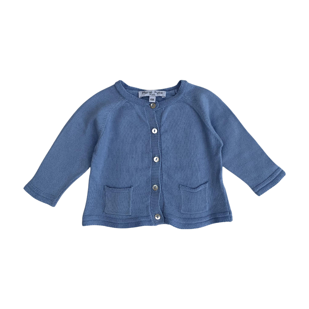MARIE PUCE - CARDIGAN - BLEU - 6 MOIS