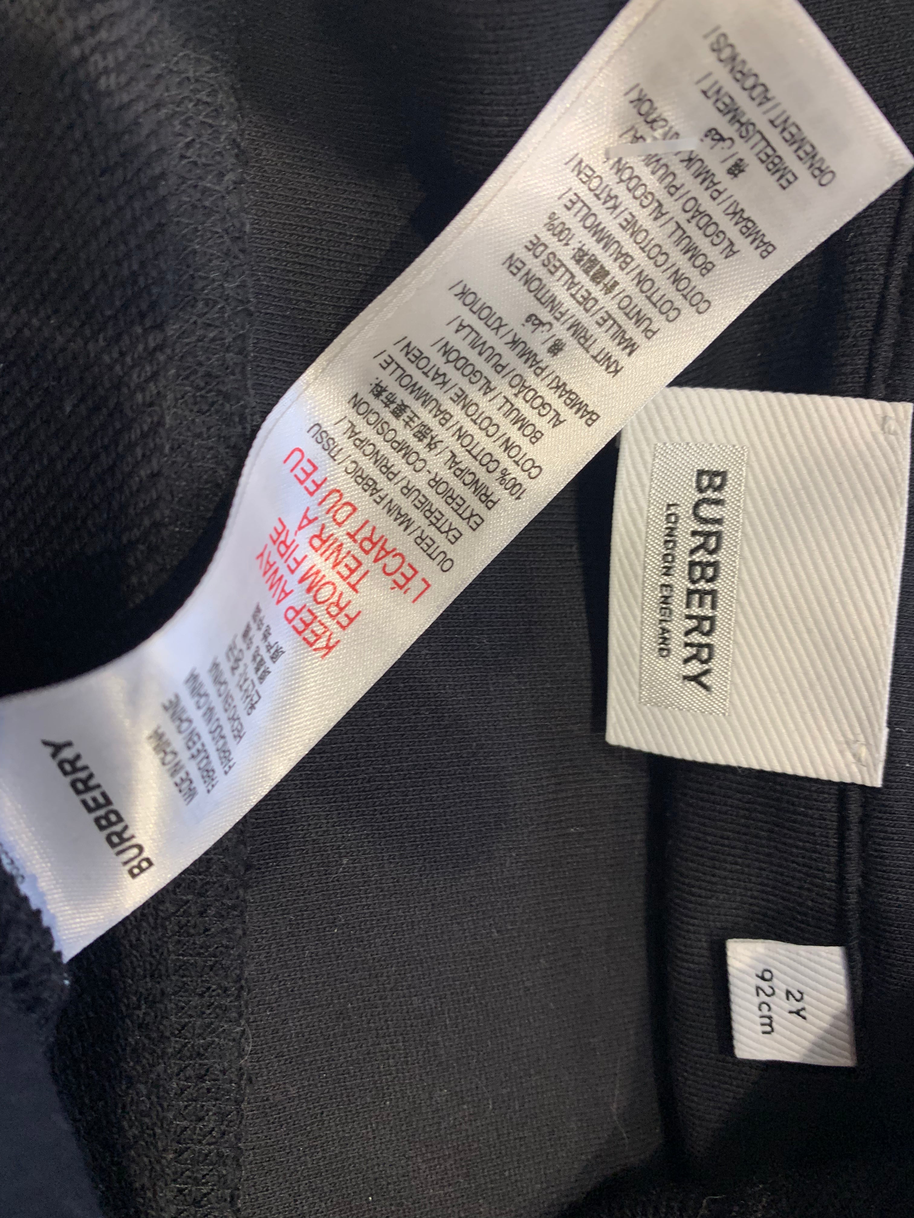 BURBERRY - CARDIGAN - BLACK, RED - 24 MONTHS