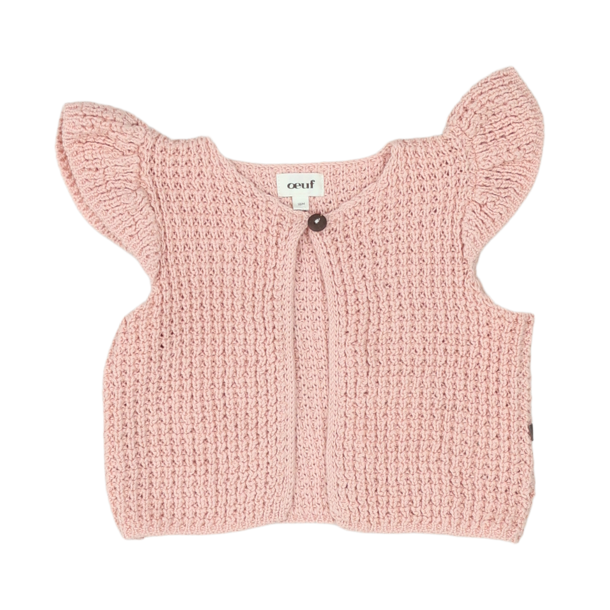 OEUF NYC - CARDIGAN - ROSE - 18 MOIS