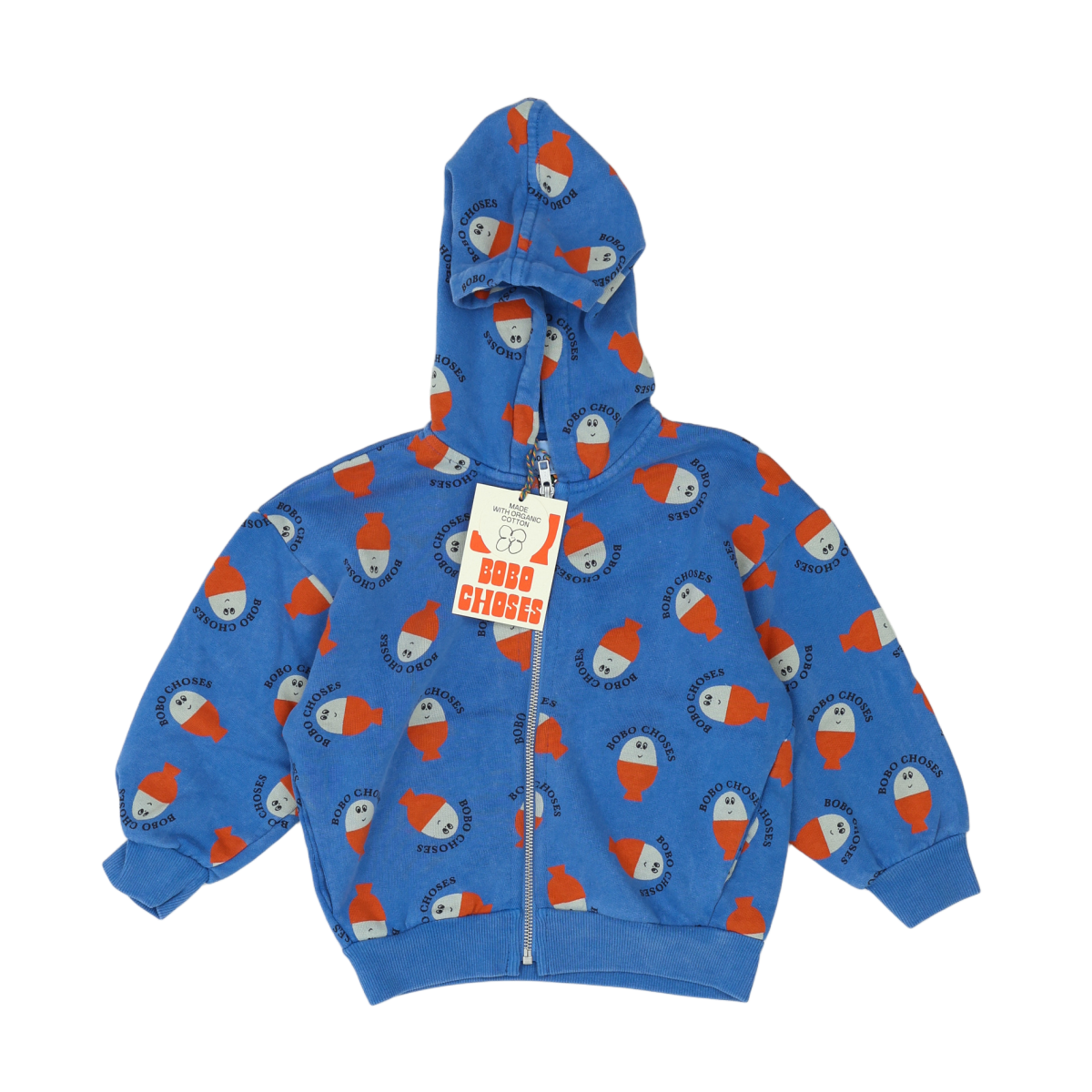 BOBO CHOSES - SWEAT - BLEU, ORANGE - 6 ANS