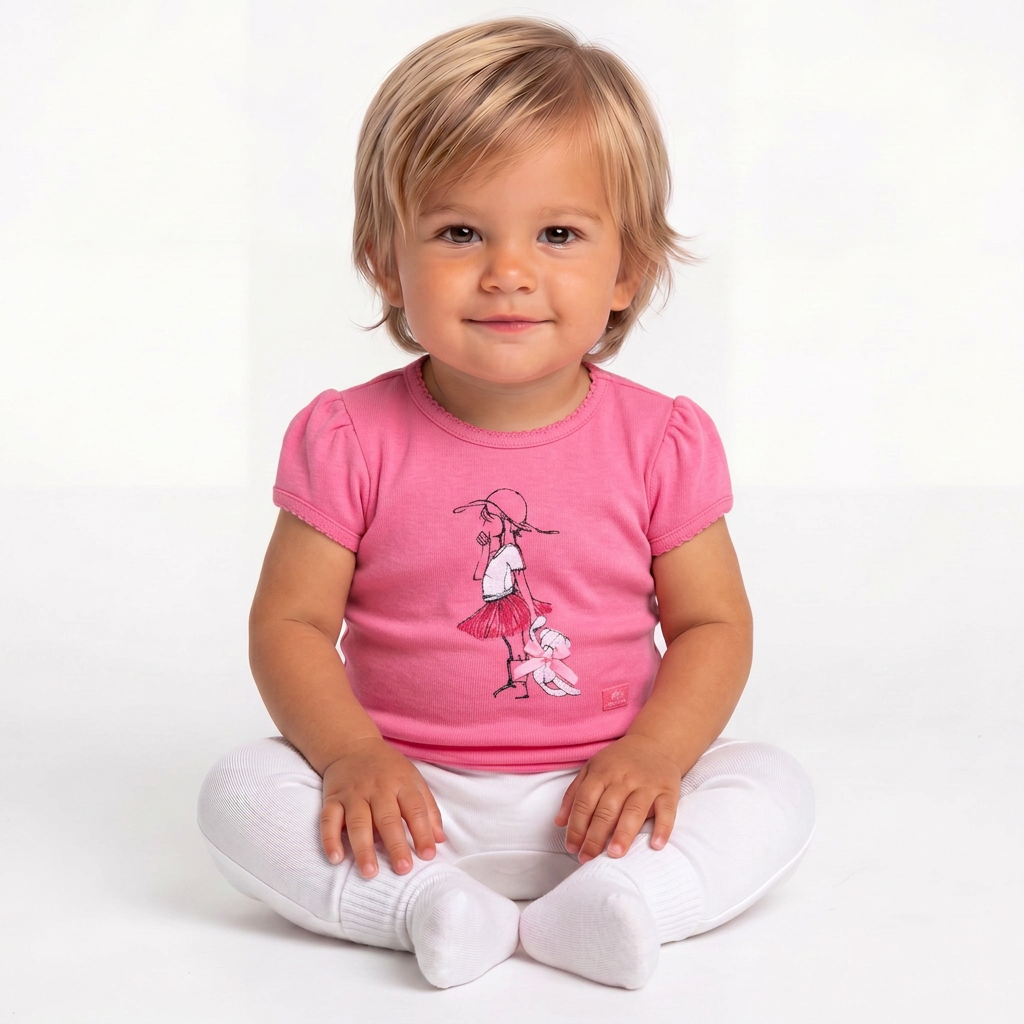 LILI GAUFRETTE - Rosa Kurzarm-T-Shirt - 18 Monate