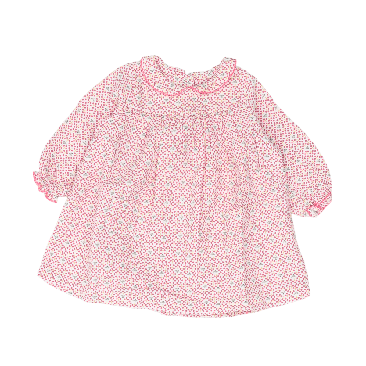 PETIT BATEAU - ROBE - ROSE - 12 MOIS