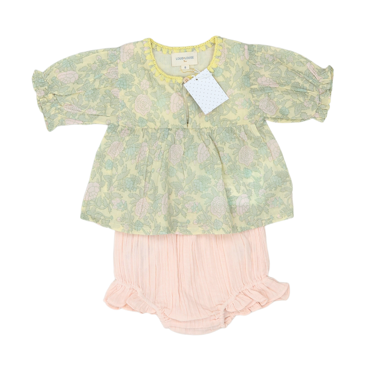 LOUIS LOUISE - ENSEMBLE - VERT, ROSE - 6 MOIS