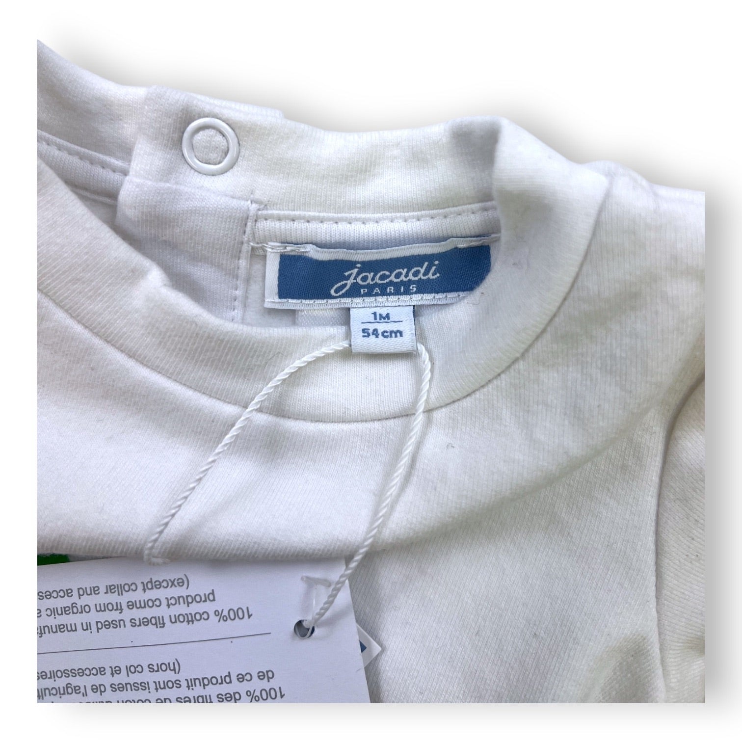 JACADI - SWEATSHIRT - WHITE - 1 MONTH