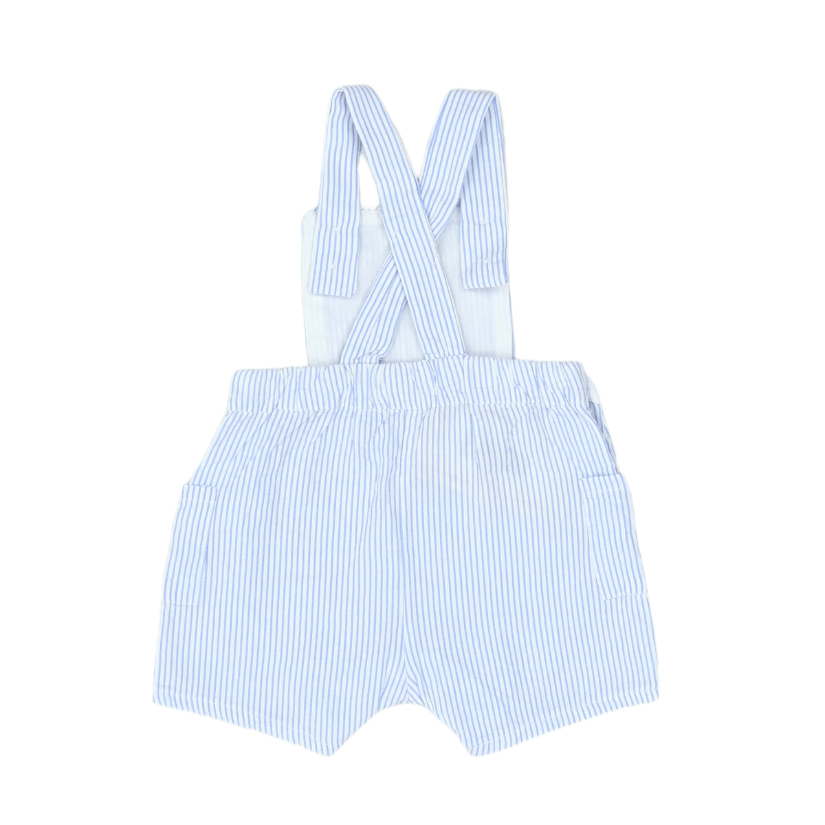 CYRILLUS - OVERALLS - WHITE, BLUE - 6 MONTHS