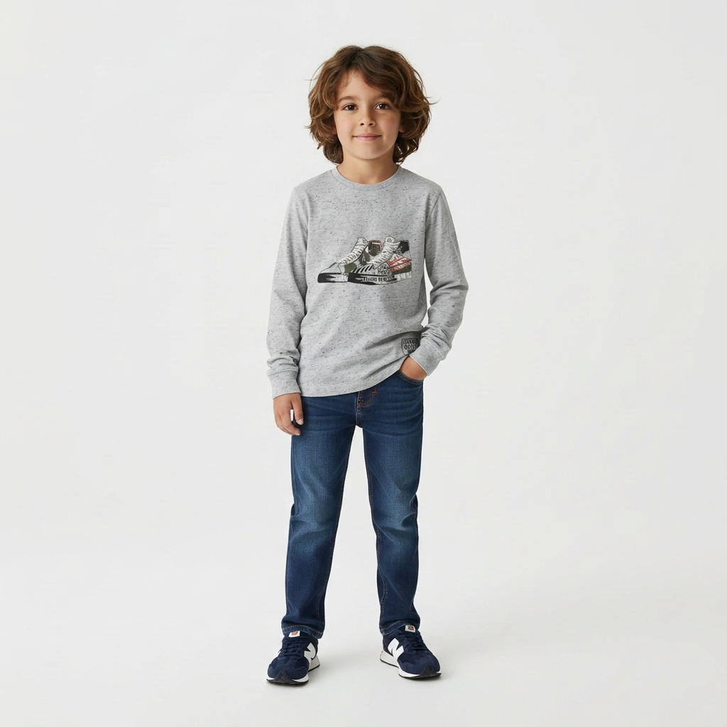 IKKS - T-SHIRT - GRIS - 6 ANS