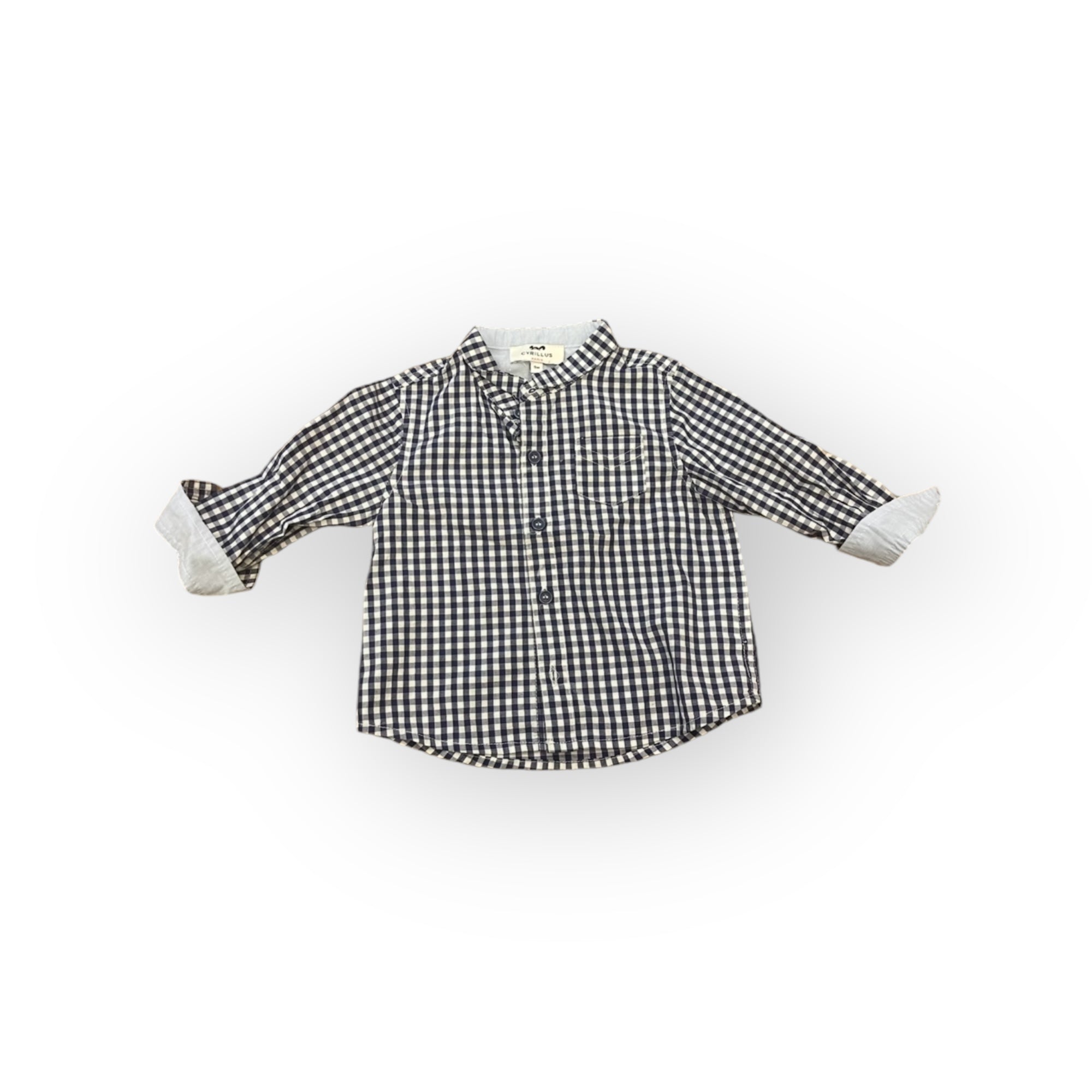 CYRILLUS - WEISSES, SCHWARZES SHIRT - 9 MONATE