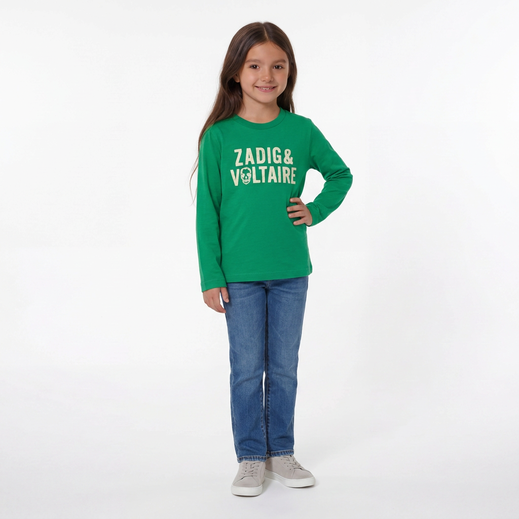 ZADIG & VOLTAIRE - T-SHIRT - VERT - 8 ANS
