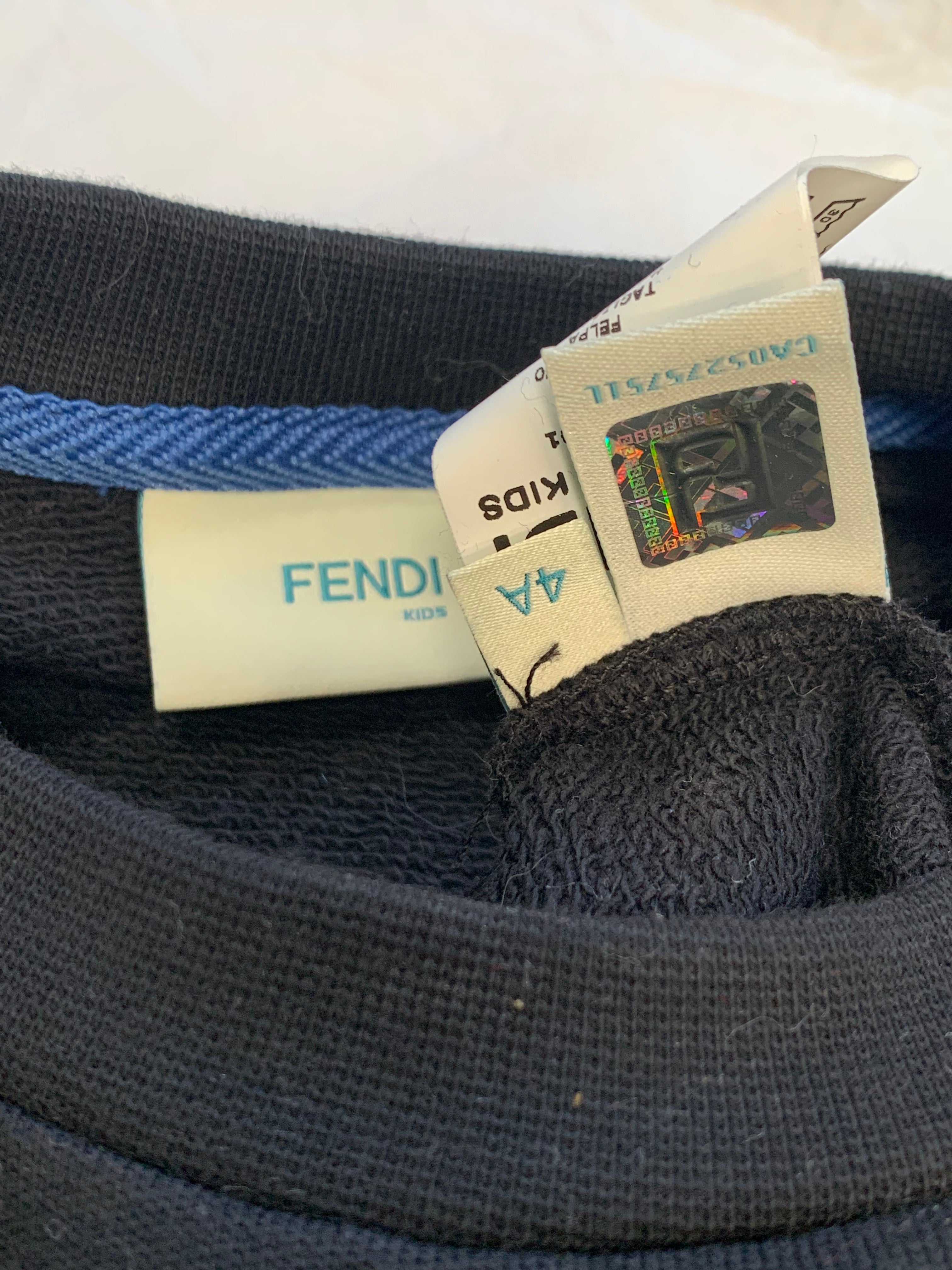 FENDI - SWEAT - NOIR, BLEU - 4 ANS