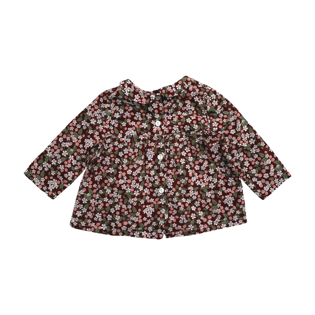 MARIE PUCE - BLOUSE - MARRON, VERT - 6 MOIS