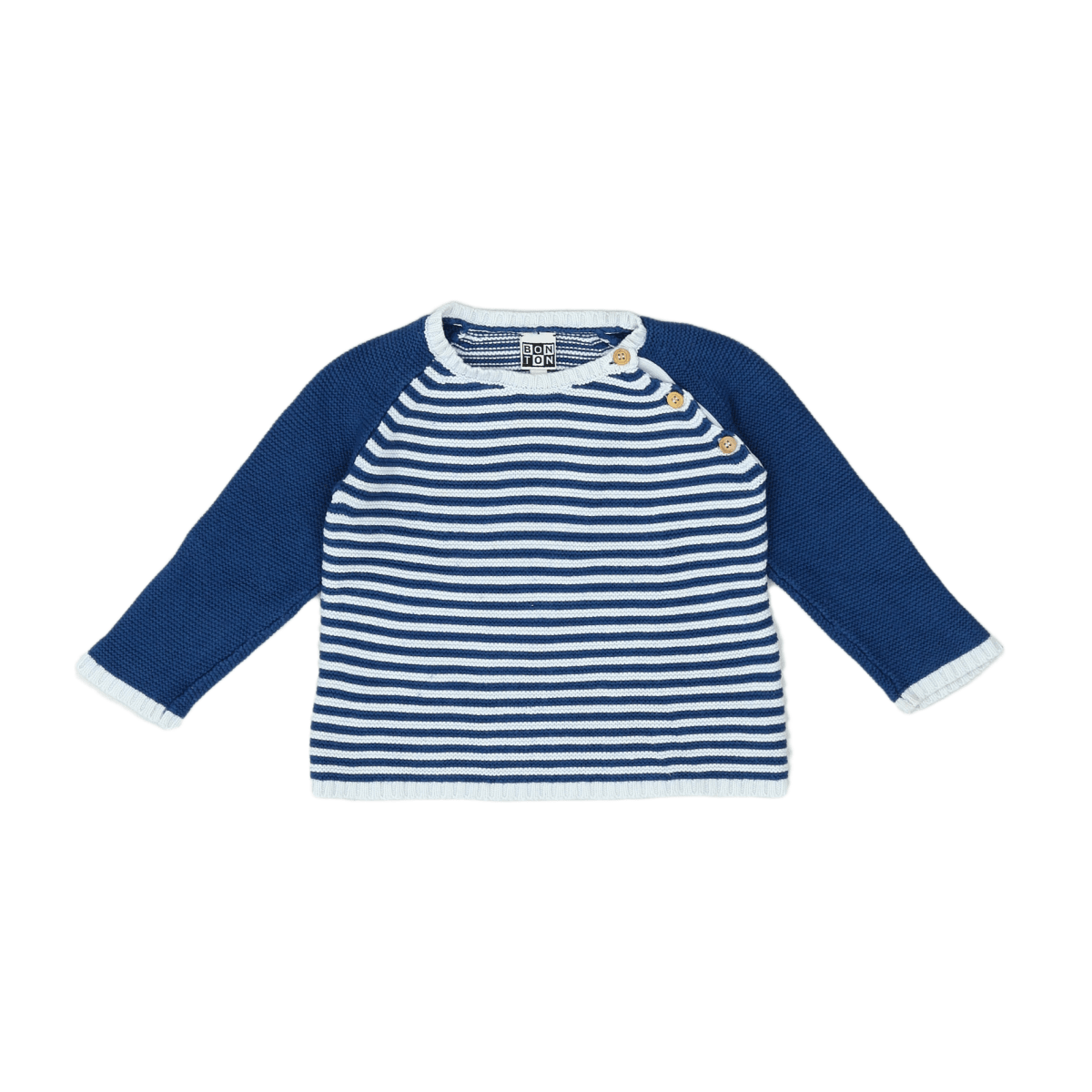 BONTON - PULLOVER - WEIß, BLAU - 24 MONATE