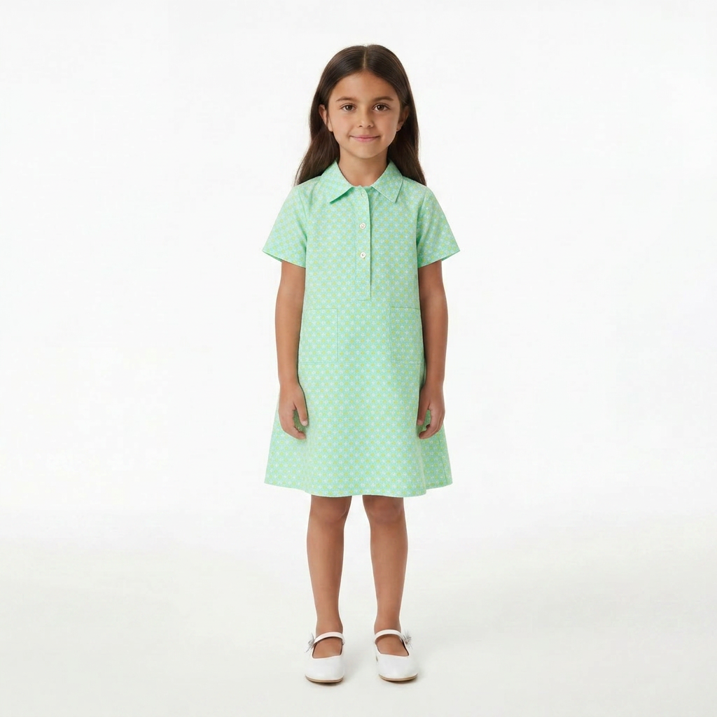 PETIT PAN - ROBE - VERT, ROSE - 4 ANS