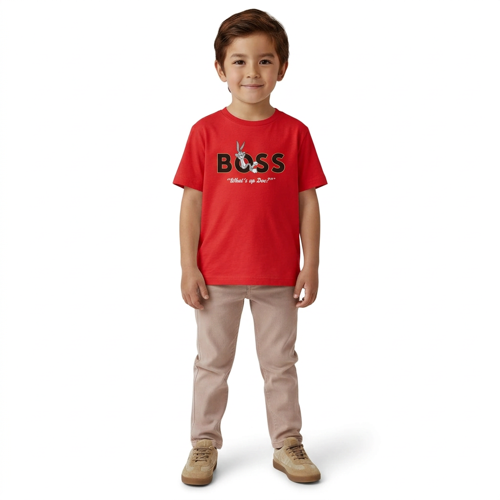 BOSS - T-SHIRT - ROUGE - 6 ANS