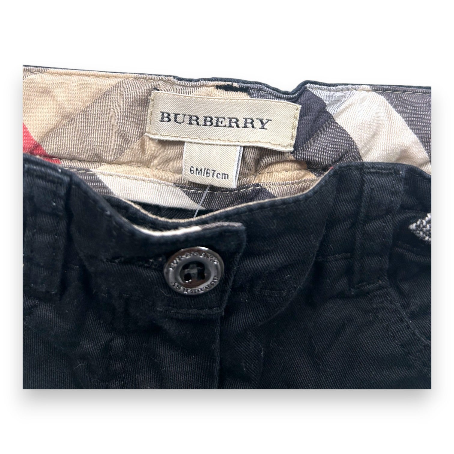 BURBERRY - PANTS - BLACK - 6 MONTHS