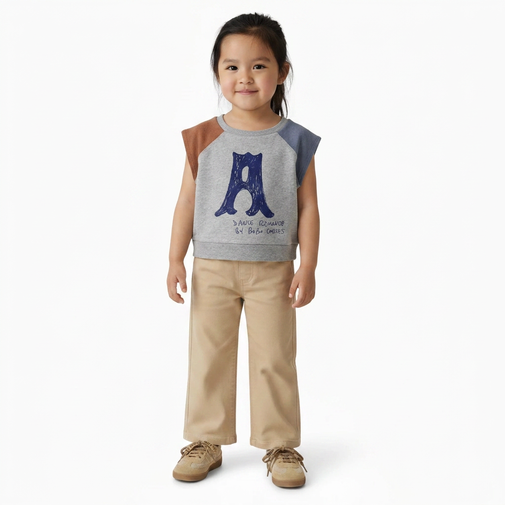 BOBO CHOSES - Sweat gris sans manches - 2/3 ans