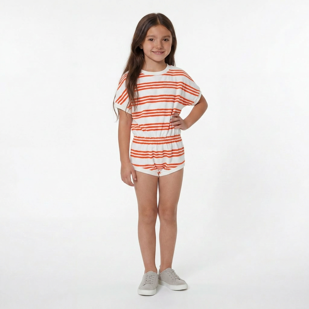 WE ARE KIDS - COMBISHORT - BLANC, ORANGE - 8 ANS