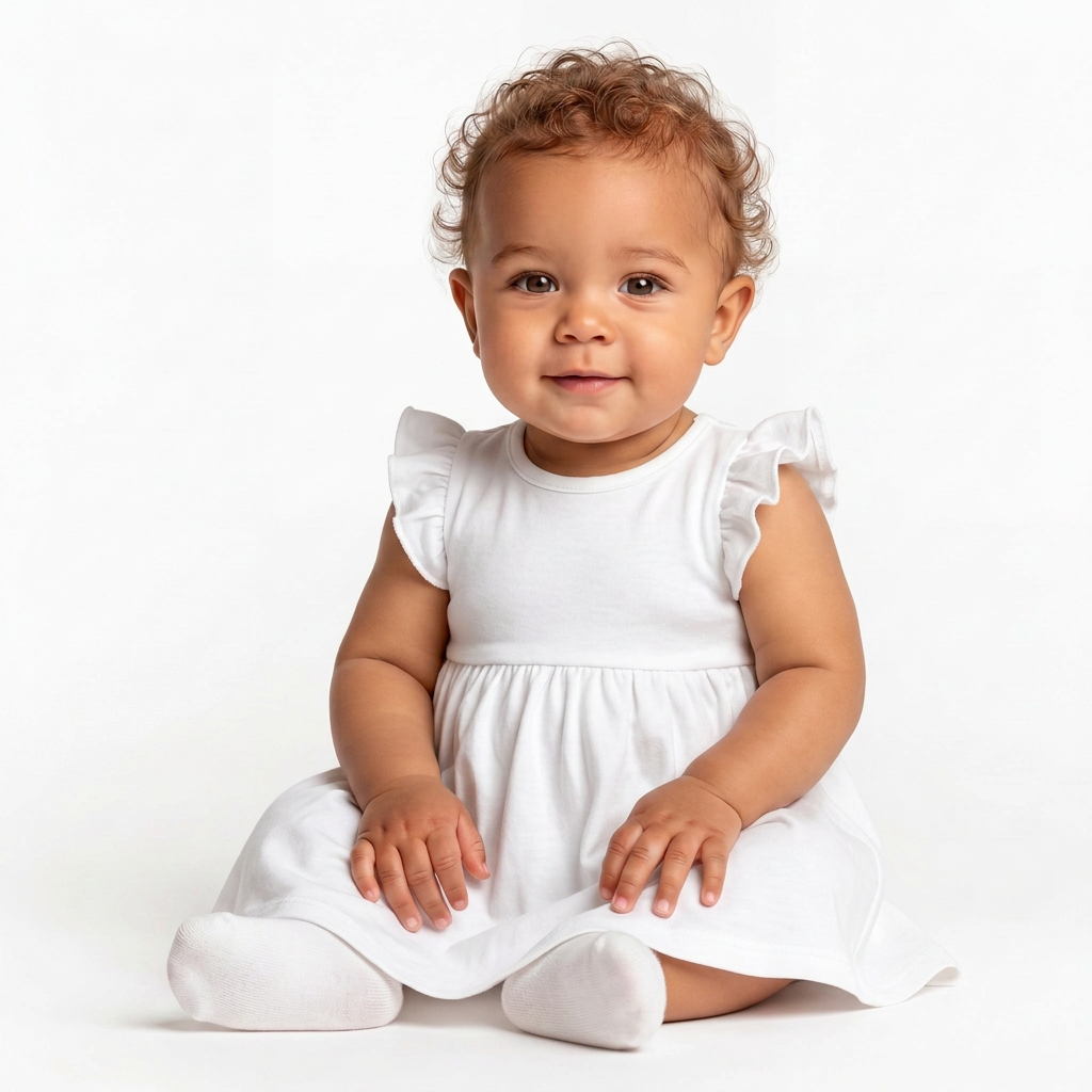 SMILE - Robe blanche - 6 mois