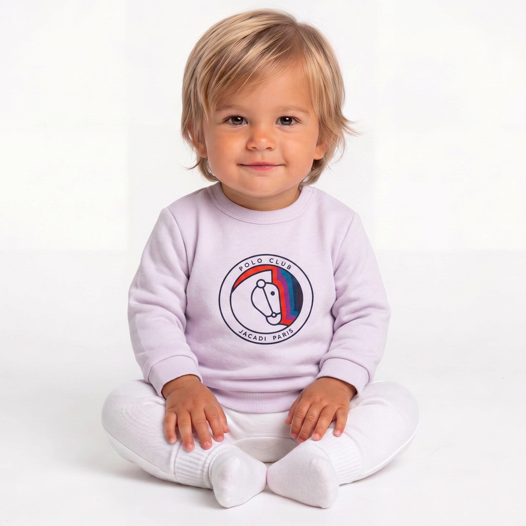 JACADI - sweat blanc avec imprimé - 6 mois