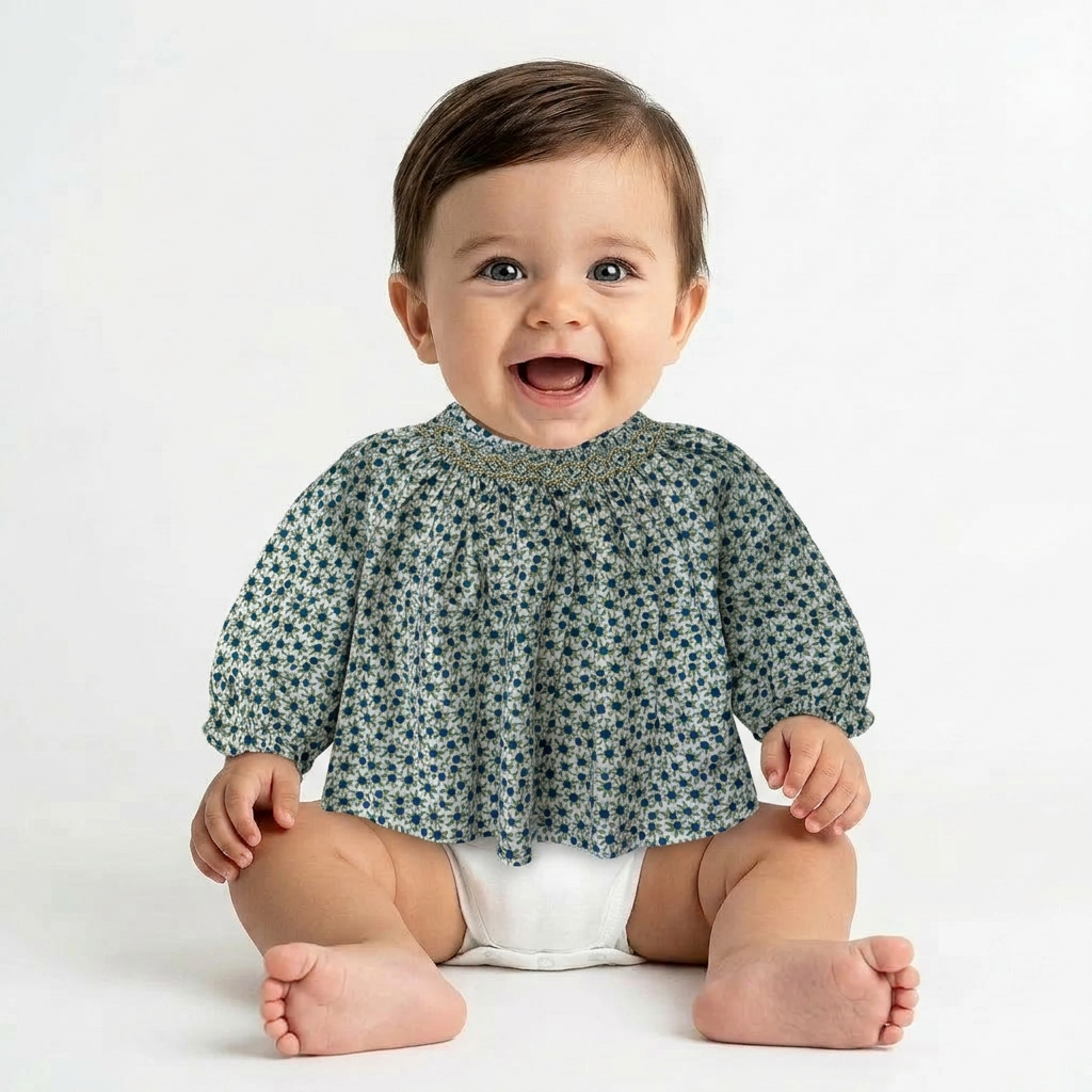 BONPOINT - BLOUSE - VERT - 3 MOIS